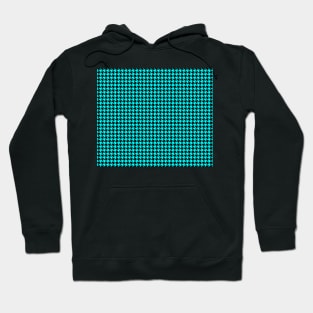 Black and Turquoise Houndstooth Hoodie